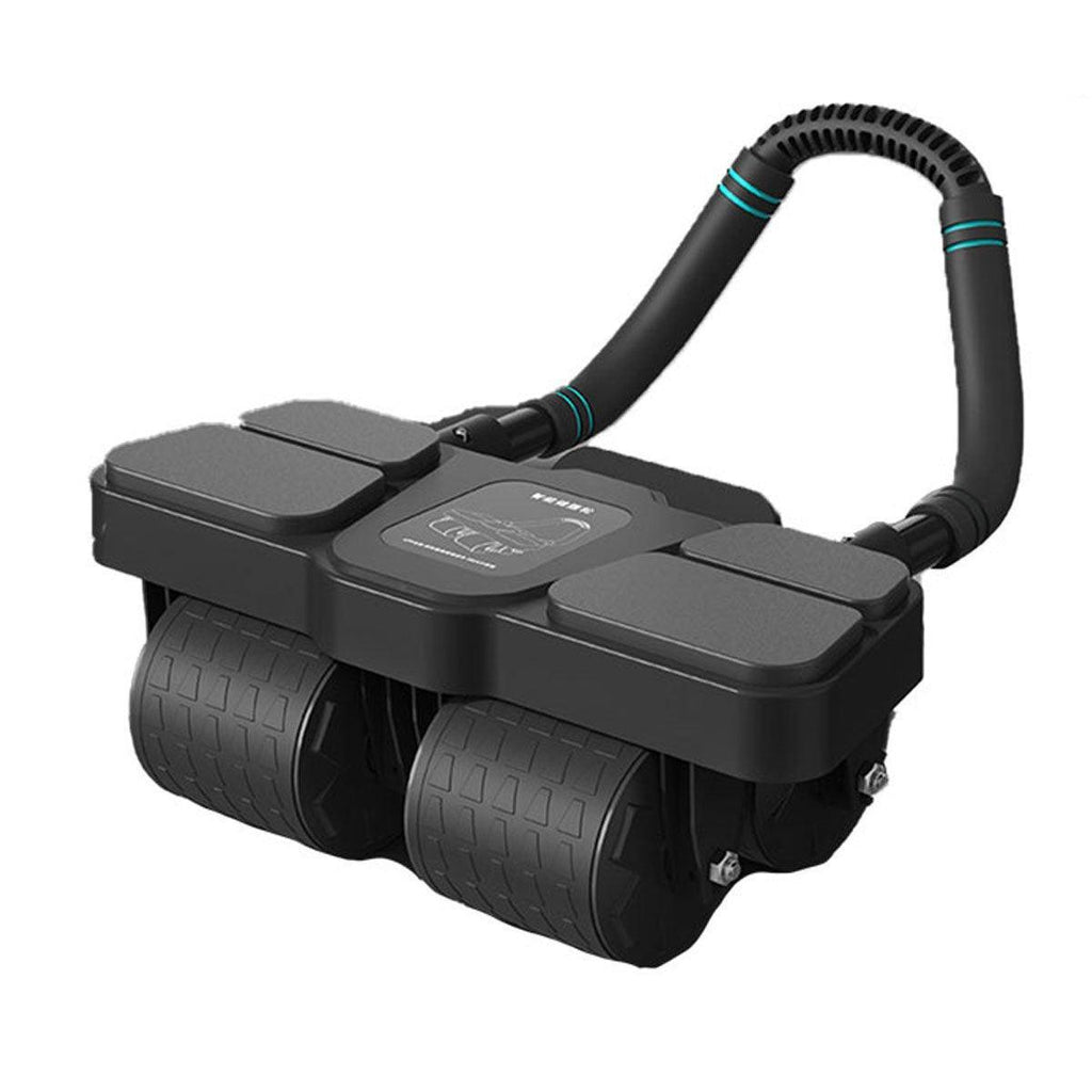 Four Wheel Abdominal Roller Automatic Rebound Ab Machine Home Fitness Equipment - Black