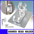 Adjustable Bracket Suction Shower Head Handset Holder Bathroom Wall Mount +Hooks