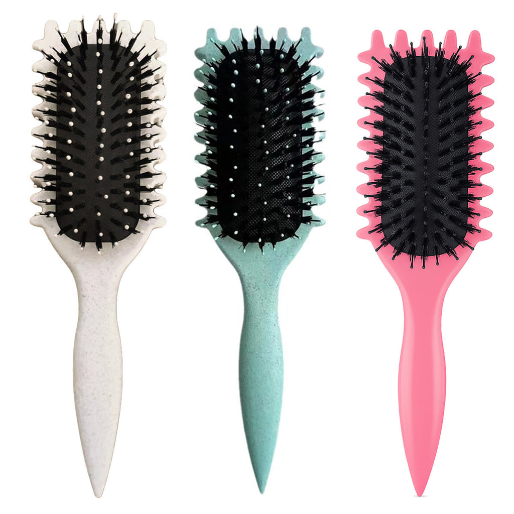 Bounce Curl Defining Styling Brush Air Cushion Comb for Hair Care and Styling - Red