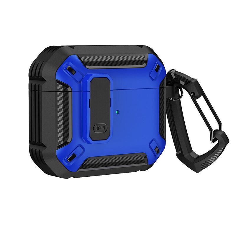 For Apple AirPods pro and pro2 Case Armor Earphone Heavy Duty Shockproof Cover - Black&Blue For Airpods 3