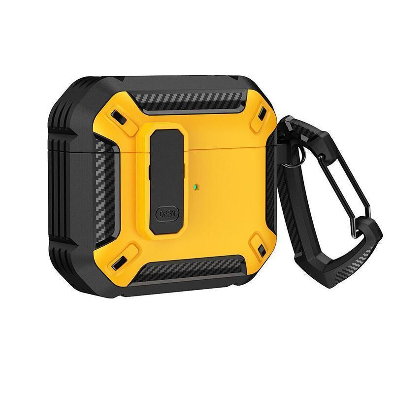 For Apple AirPods pro and pro2 Case Armor Earphone Heavy Duty Shockproof Cover - Black&Green For Airpods 3