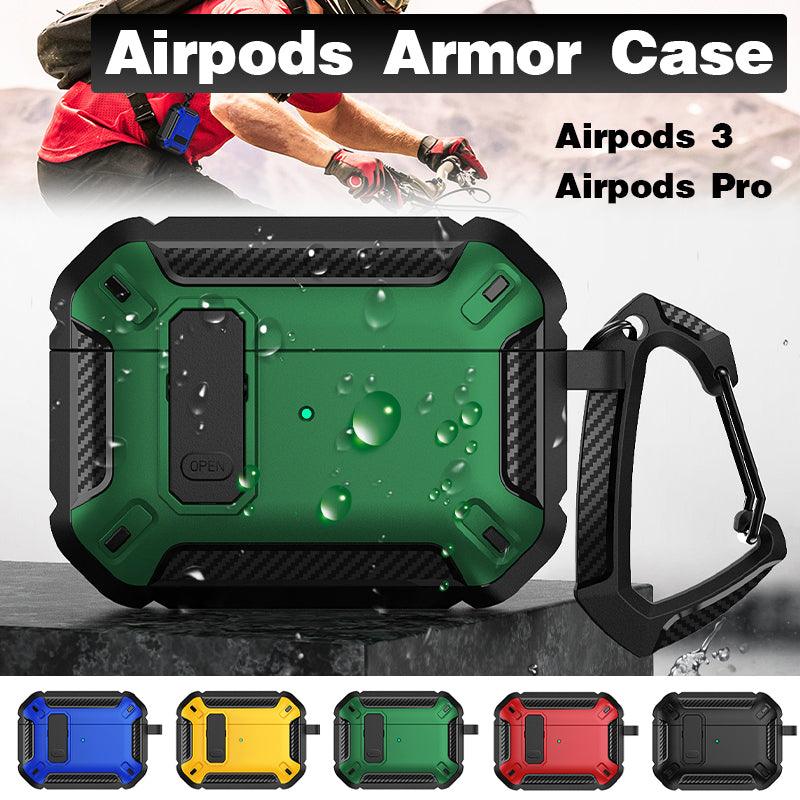 For Apple AirPods pro and pro2 Case Armor Earphone Heavy Duty Shockproof Cover - Black&Yellow For Airpods 3