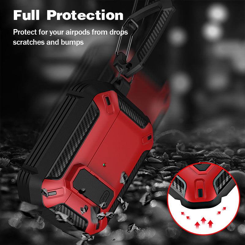 For Apple AirPods pro and pro2 Case Armor Earphone Heavy Duty Shockproof Cover - Black&Yellow For Airpods 3