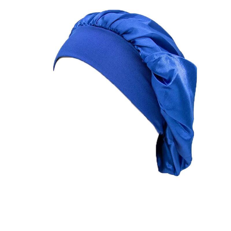 Sleeping Bonnet Hair Wrap Silk Satin Cap Women Elastic Night Soft Hat Headwear - Light green