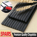 5 Pairs Premium Quality Alloy Chinese Japanese Chopsticks Dishwasher Safe Black