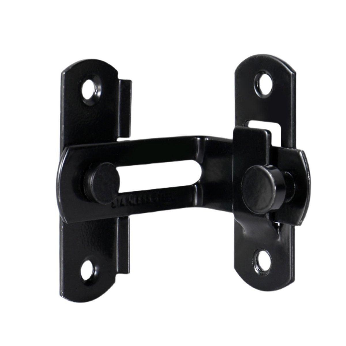 2 Sets 90 Degree Sliding Door Latch Lock Catch Kit for Home Use - Right-Angle-Black-S