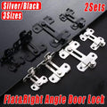 2 Sets 90 Degree Sliding Door Latch Lock Catch Kit for Home Use - Right-Angle-Silver-S