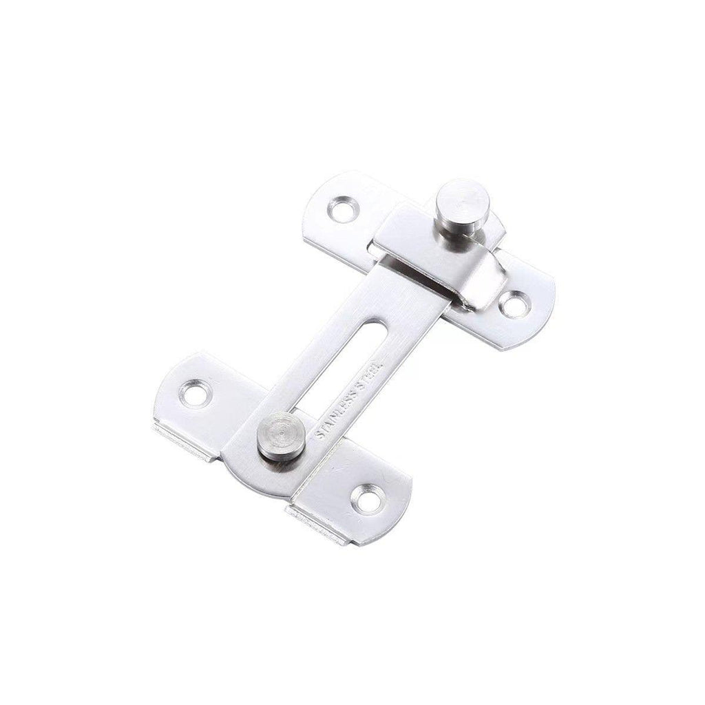 2 Sets 90 Degree Sliding Door Latch Lock Catch Kit for Home Use - Right-Angle-Silver-S