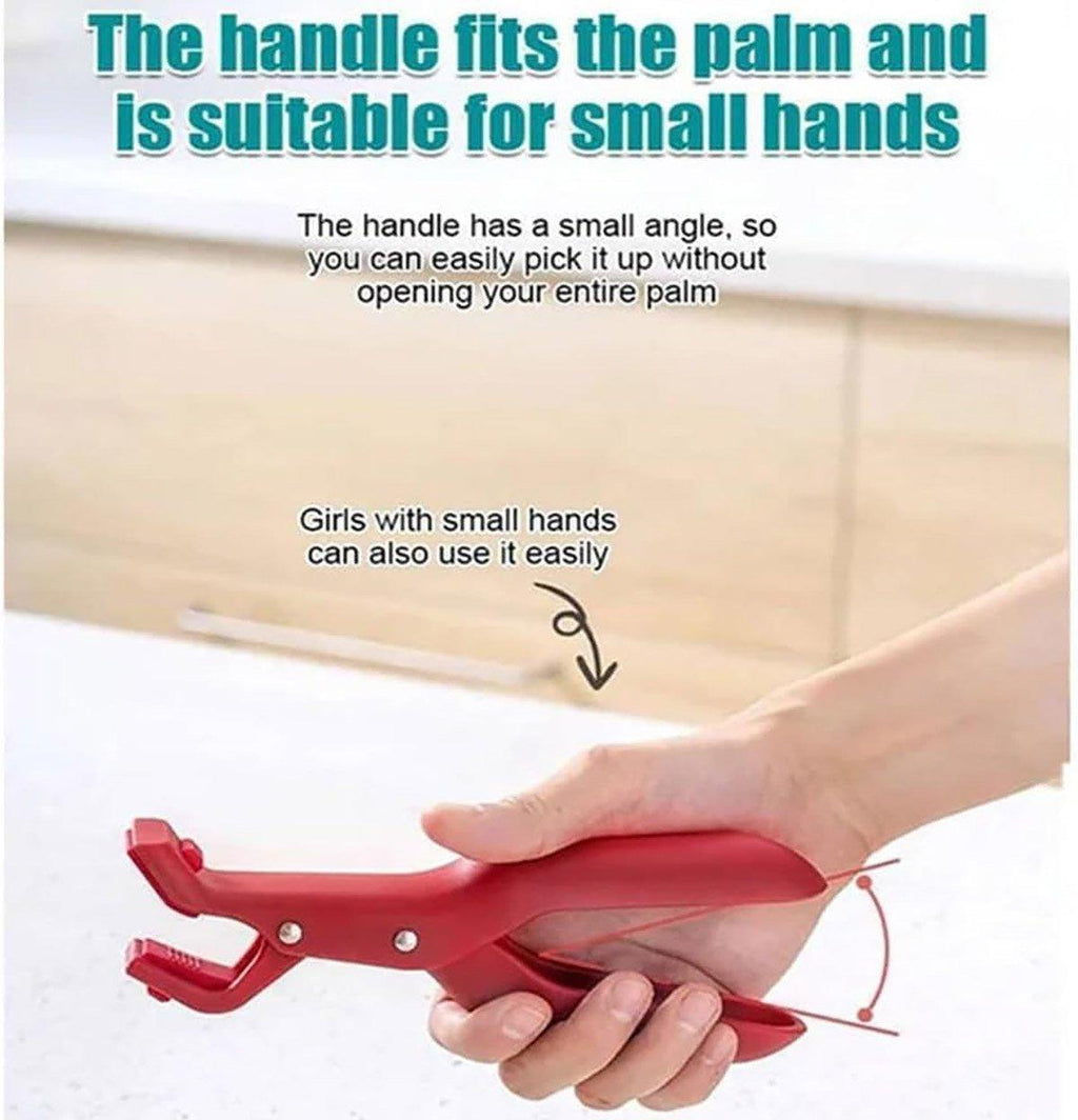 2PCS Anti Slip Silicone Heat Resistant Plate Bowl Clip Holder Kitchen Tool - Red