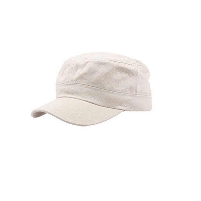 Army Plain Hat Classic Cadet Field Military Cap Style Patrol Baseball Adjustable - Black