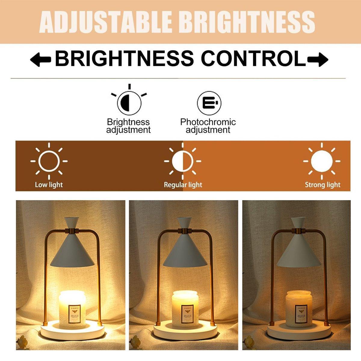 Retro Aromatherapy Table Lamp Dimmable Metal Scented Wax Lamp for Bedroom - Black