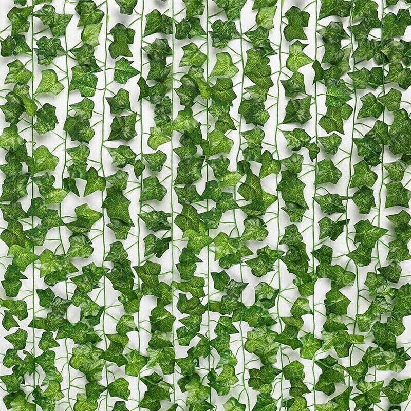 12 X 2M Artificial Ivy Vine Fake Foliage Flower Hanging Leaf Garland Plant Party - Scindapsus Leaves