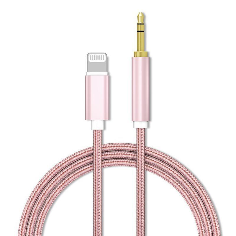Lightning to 3.5mm Aux Audio Cable Adapter for Car Speaker Headphone Sound System - Black