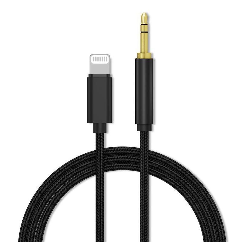 Lightning to 3.5mm Aux Audio Cable Adapter for Car Speaker Headphone Sound System - Silver