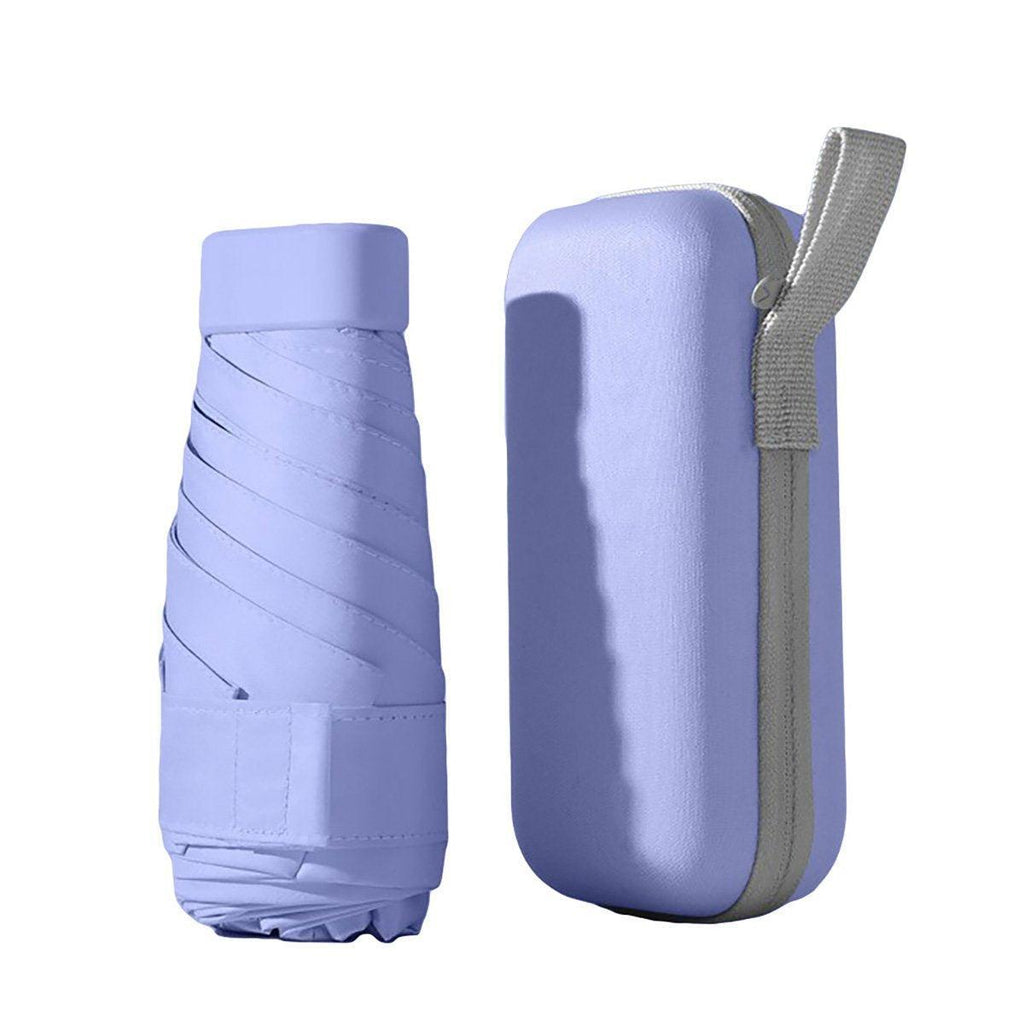 Portable Compact Five-Fold Umbrella UV Sun Protection Travel Manual Umbrella - Sky Blue