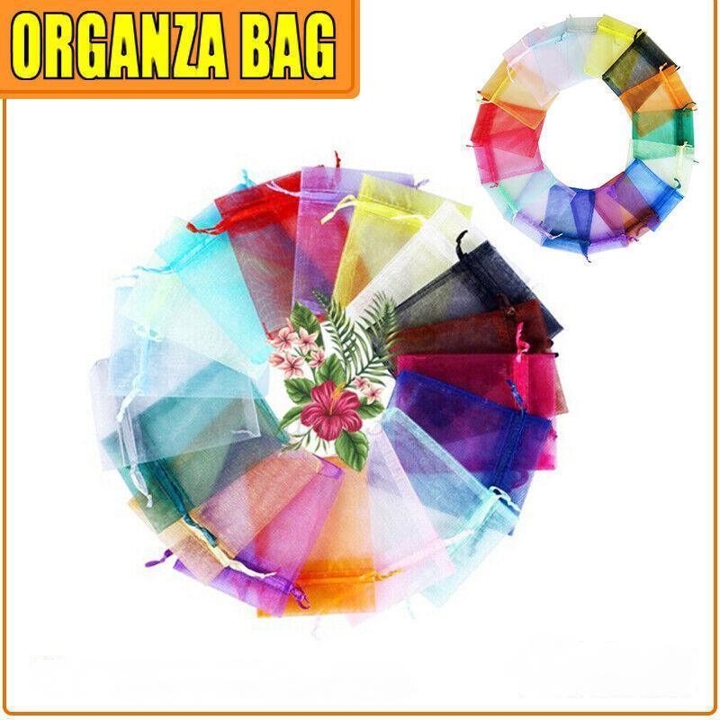 Organza Bag Sheer Bags Jewellery Wedding Candy Packaging Sheer Bags 10*15 cm - Orange