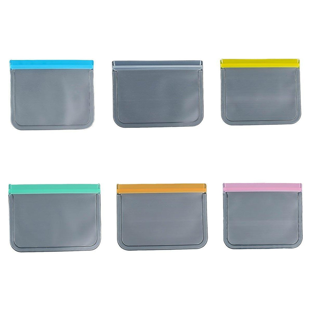 10 Pack Reusable Frosted PEVA Food Storage Bags Resealable Ziplock Freezer Safe - Grey