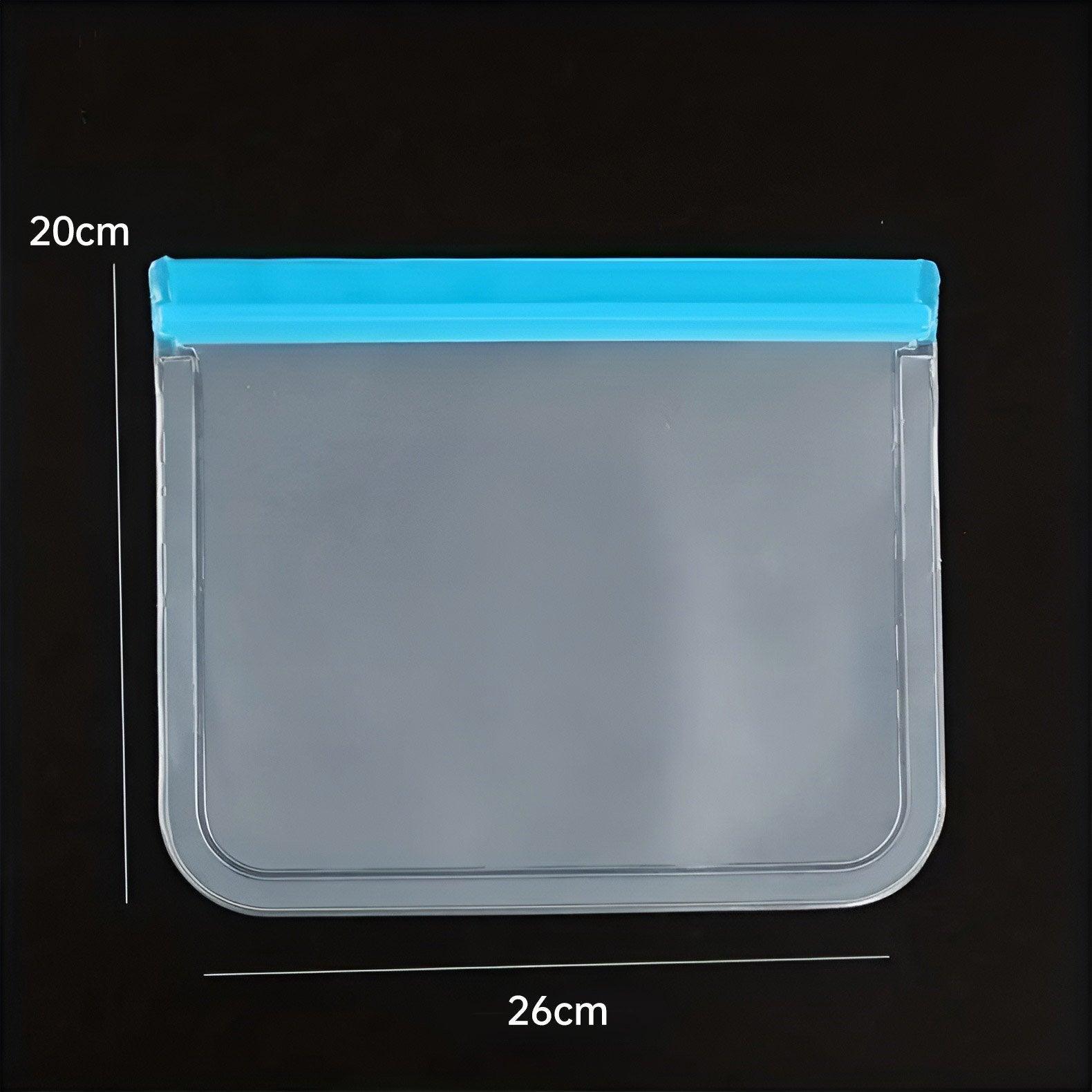 10 Pack Reusable Frosted PEVA Food Storage Bags Resealable Ziplock Freezer Safe - Pink