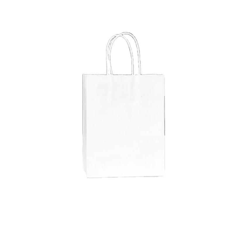 20pcs Small Kraft Paper Gift Bags with Handles for Shopping Party Favour - Blue