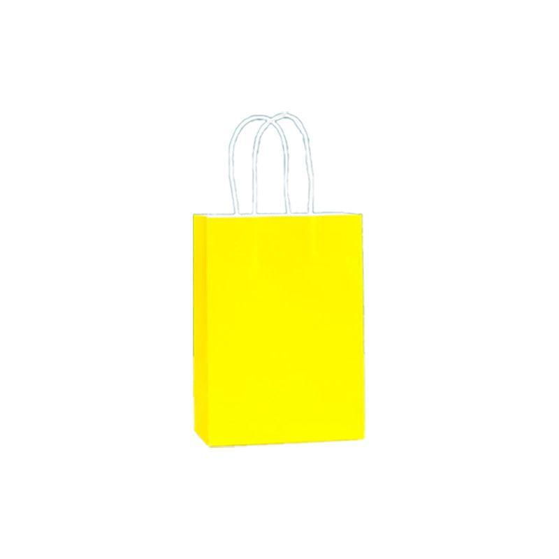 20pcs Small Kraft Paper Gift Bags with Handles for Shopping Party Favour - White