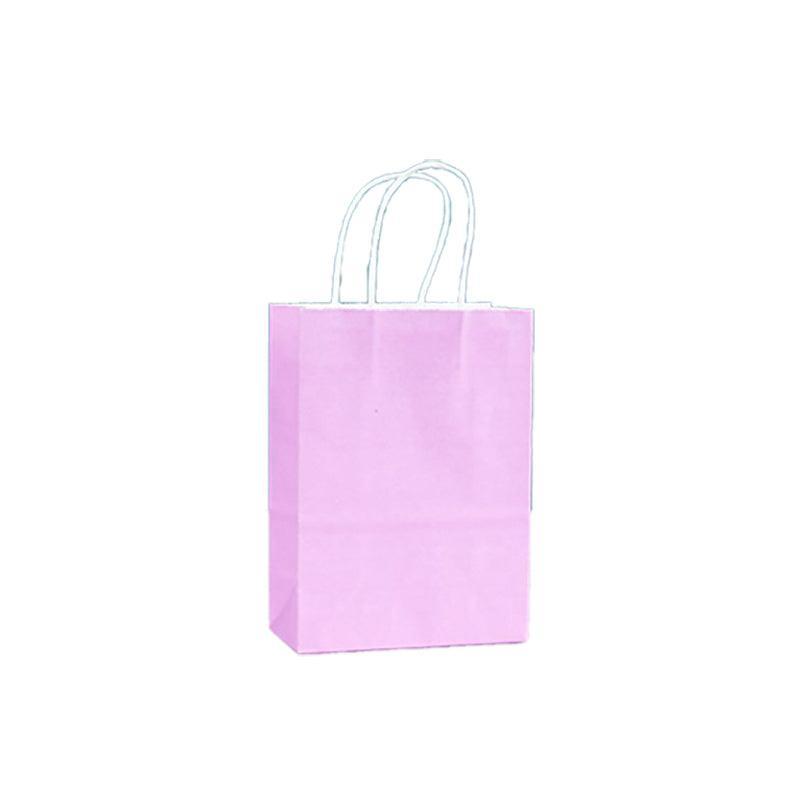 20pcs Small Kraft Paper Gift Bags with Handles for Shopping Party Favour - Yellow