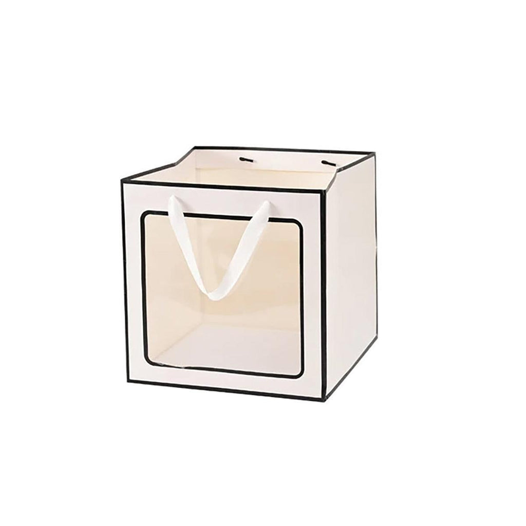 20PCS Open Window for Flower Doll Wedding Gift Transparent Square Packaging Bag - Pink 15-15-15cm