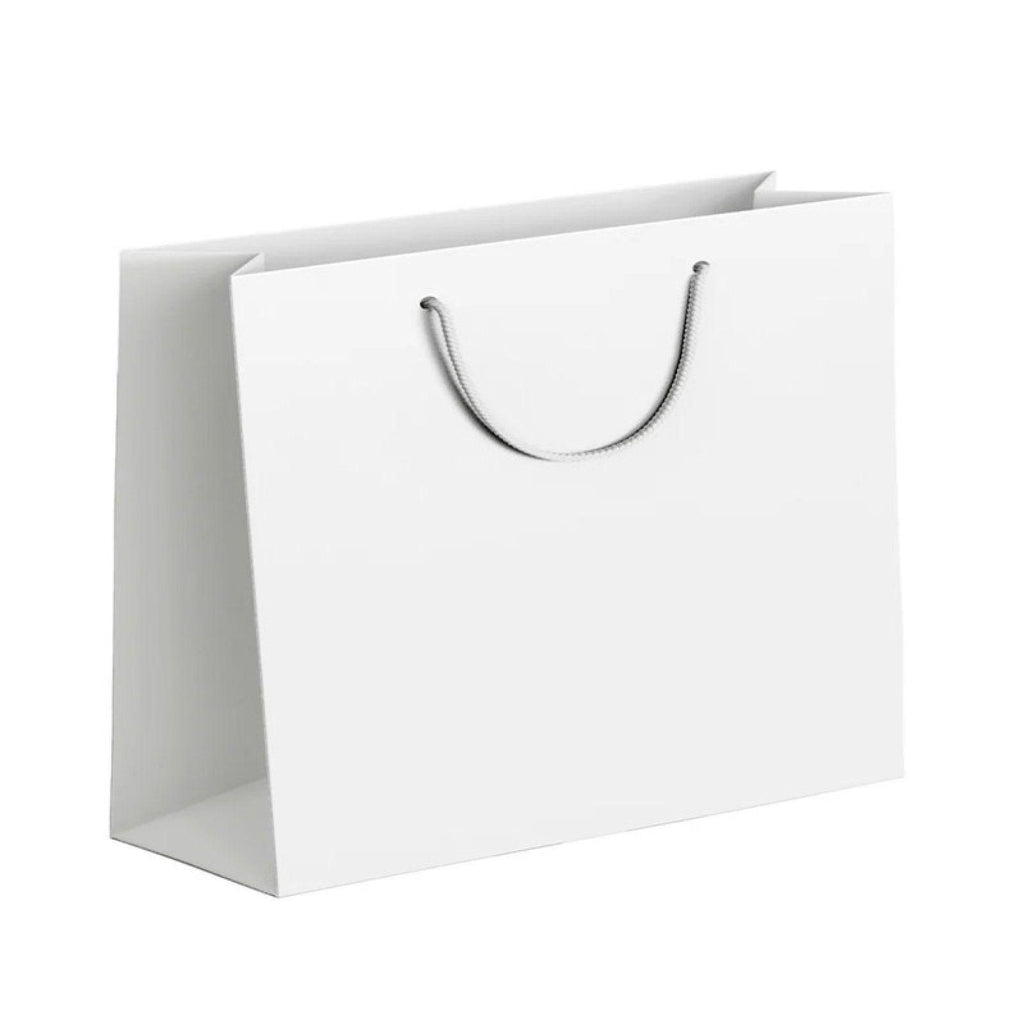 25X Kraft Paper Bags Gift Shopping Bag Carry White Pink Black Bag With Handles - Black-10-12-6