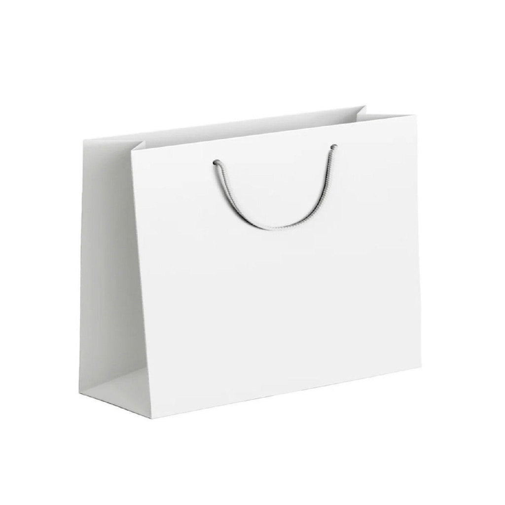 25X Kraft Paper Bags Gift Shopping Bag Carry White Pink Black Bag With Handles - Pink-12-15-6