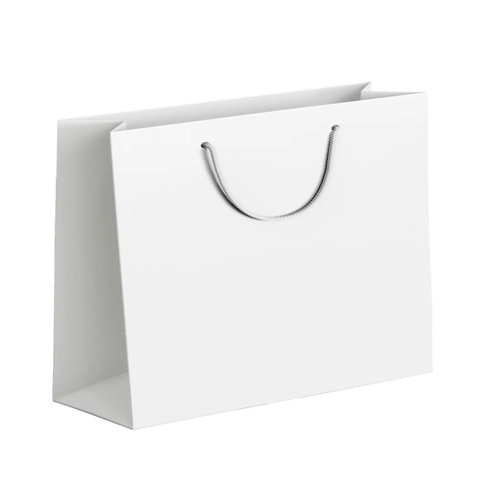 25X Kraft Paper Bags Gift Shopping Bag Carry White Pink Black Bag With Handles - Black-22-30-8