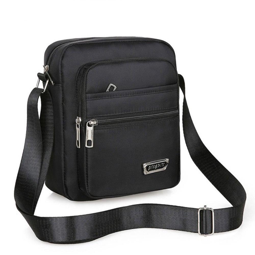 Mens Crossbody Shoulder Bag Travel Messenger Bag Casual Handbag for Boys and Men - Brown-4 zippers