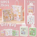 50PCS Colourful Kraft Paper Gift Bags Reusable Party Favor Bags for School Events - BDLW-18*9*23cm