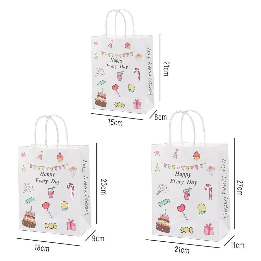 50PCS Colourful Kraft Paper Gift Bags Reusable Party Favor Bags for School Events - BDLW-18*9*23cm