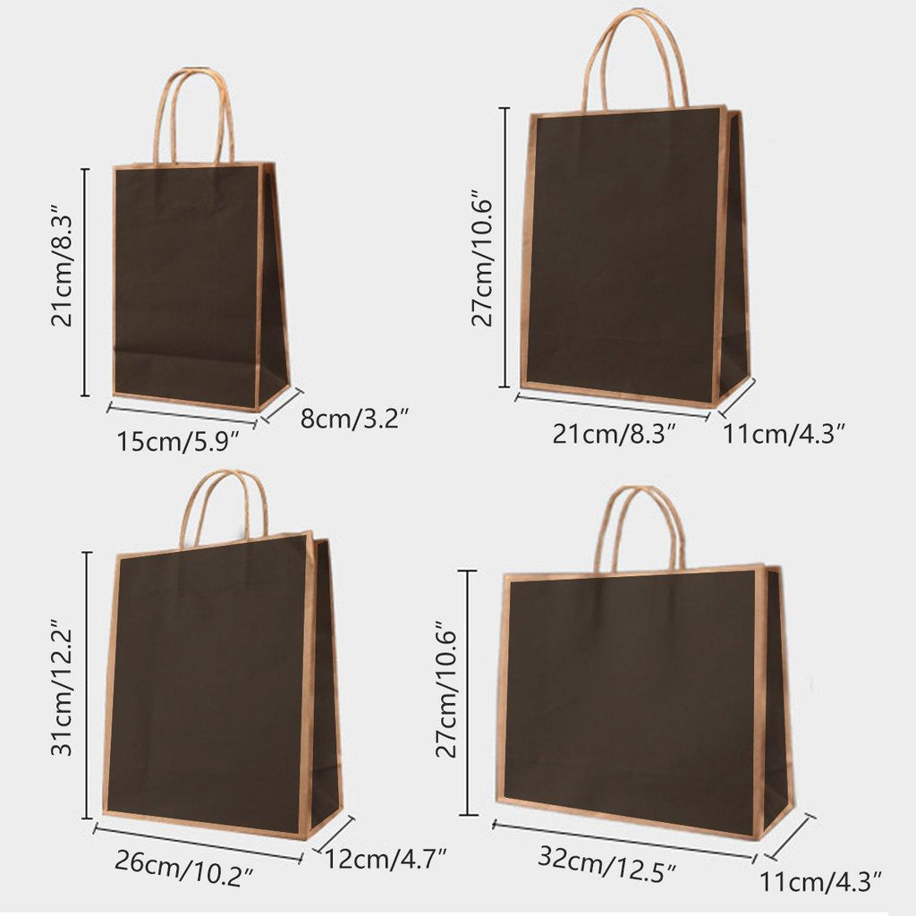 Gift Kraft Paper Bags for Packaging and Takeaway 50PCS - Black-27*32*11cm