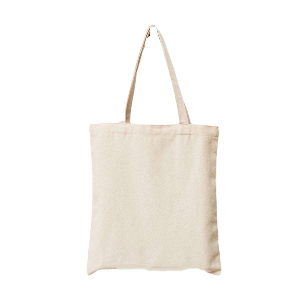 5PCS Canvas Tote Bag Cotton Blank DIY Shopping Shoulder Bags - Black 35*40*10cm