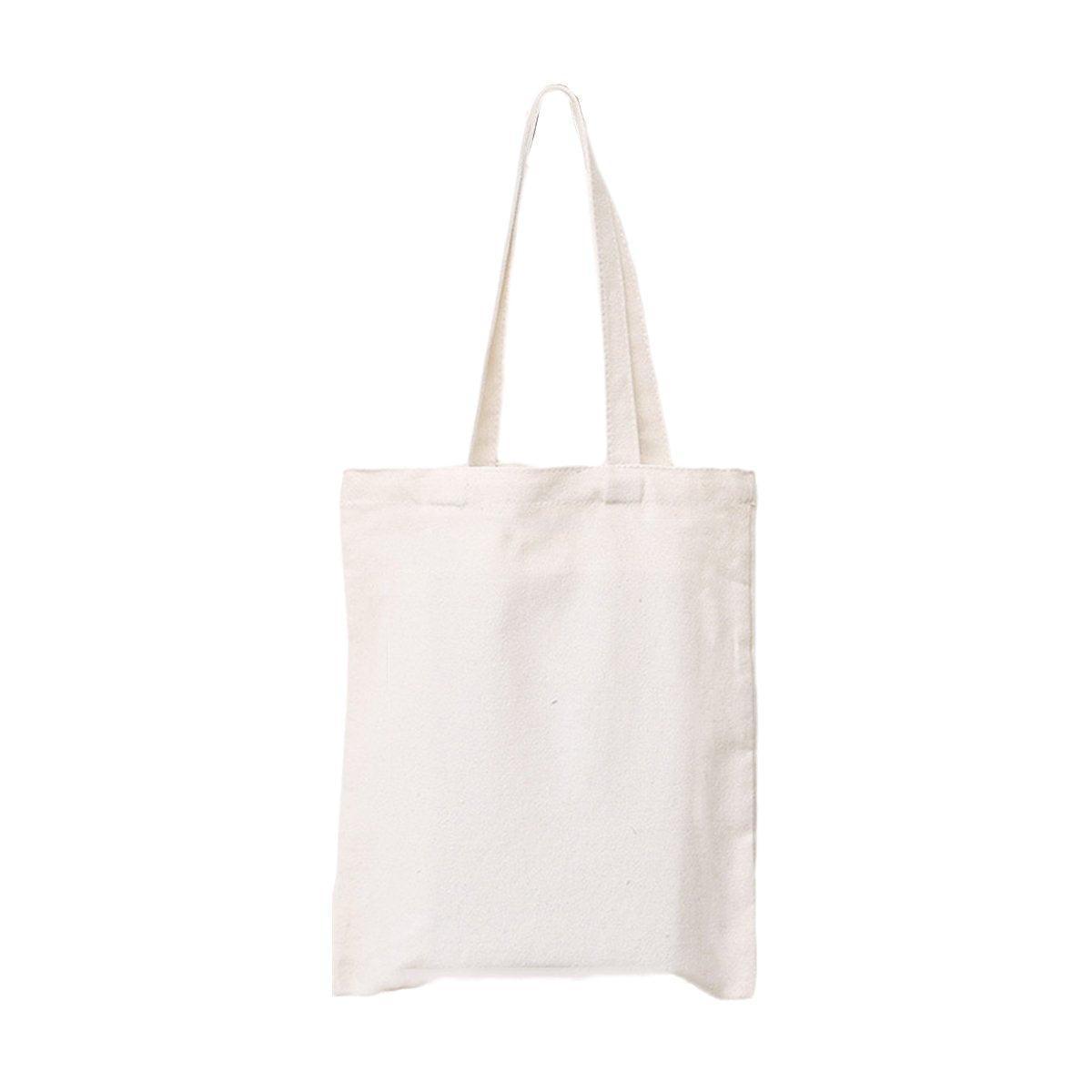 5PCS Canvas Tote Bag Cotton Blank DIY Shopping Shoulder Bags - Black 35*40*10cm