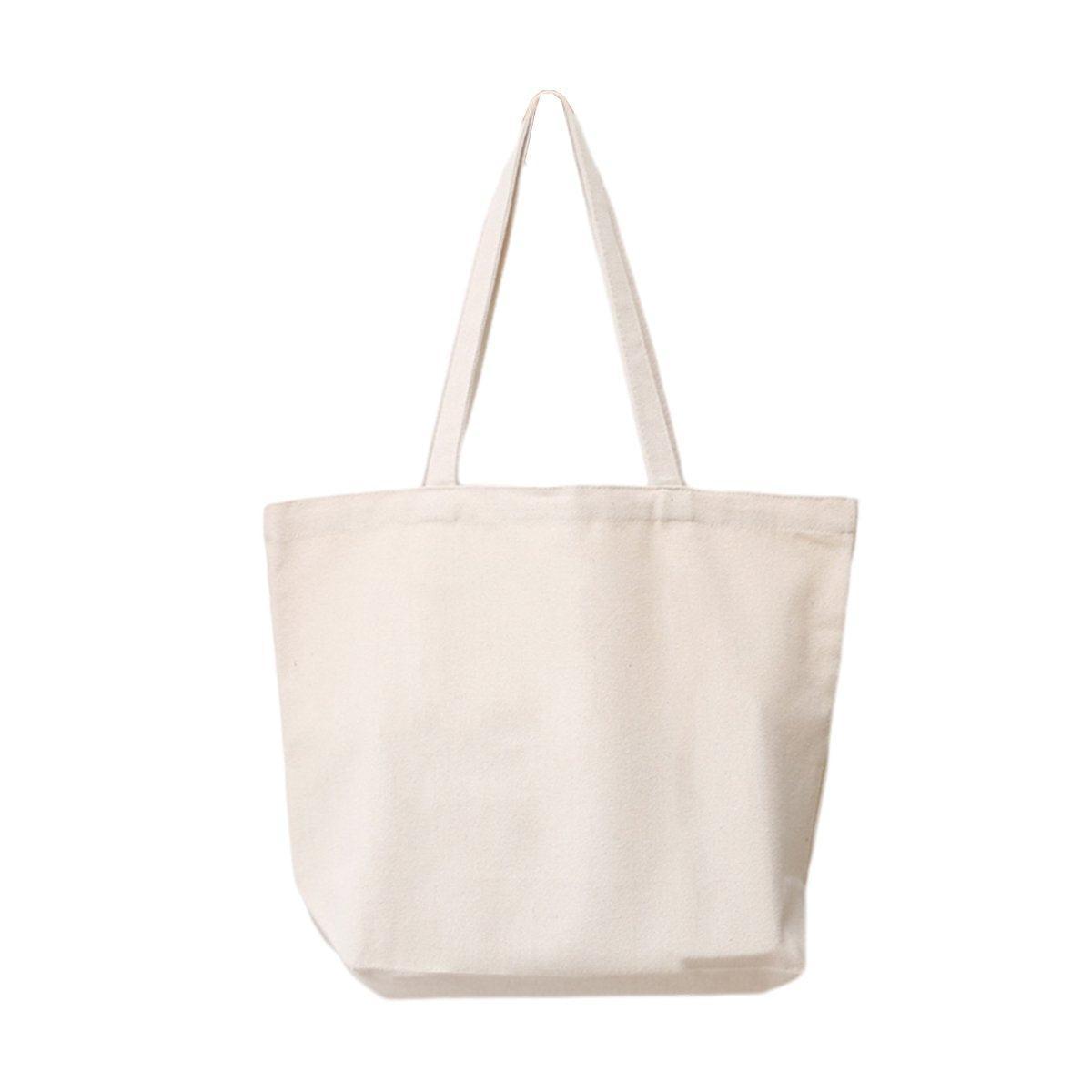 5PCS Canvas Tote Bag Cotton Blank DIY Shopping Shoulder Bags - Black 35*40cm