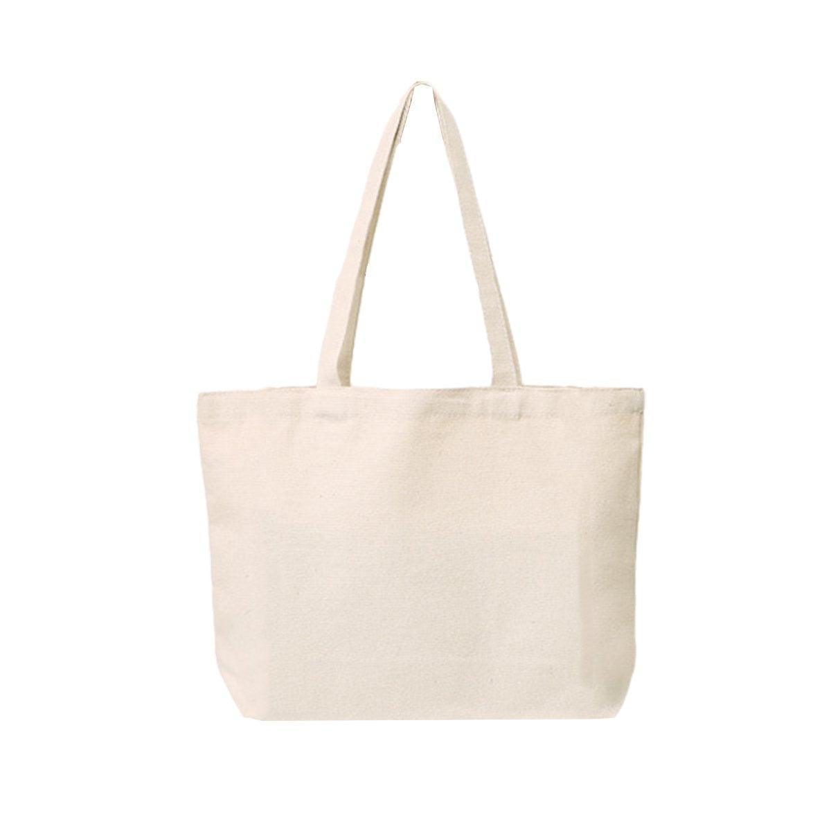 5PCS Canvas Tote Bag Cotton Blank DIY Shopping Shoulder Bags - Black 40*30*10cm