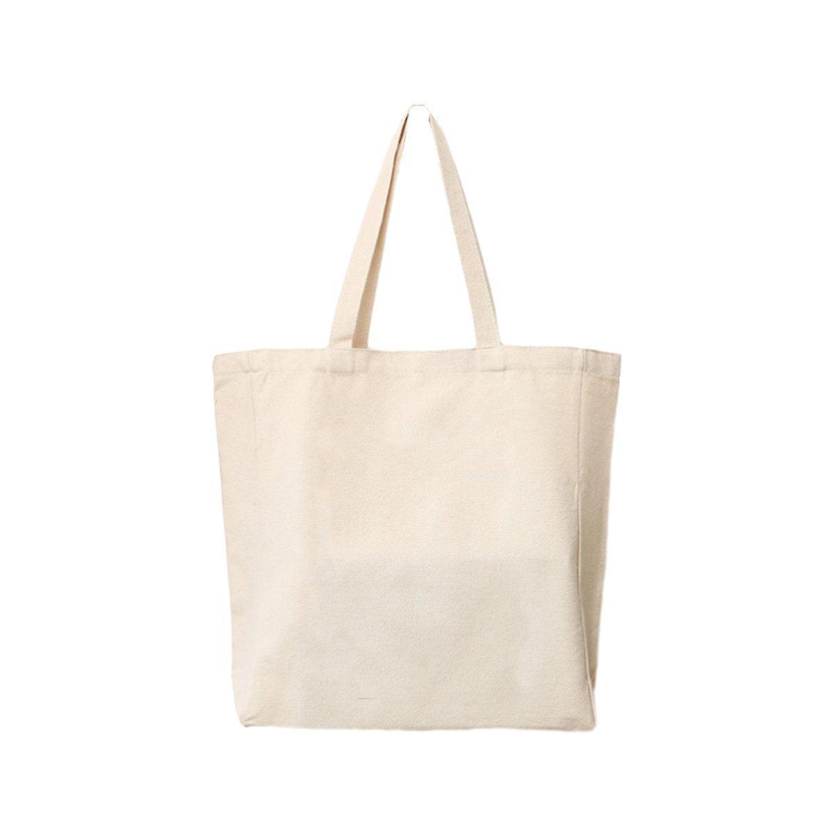 5PCS Canvas Tote Bag Cotton Blank DIY Shopping Shoulder Bags - Black 40*50cm