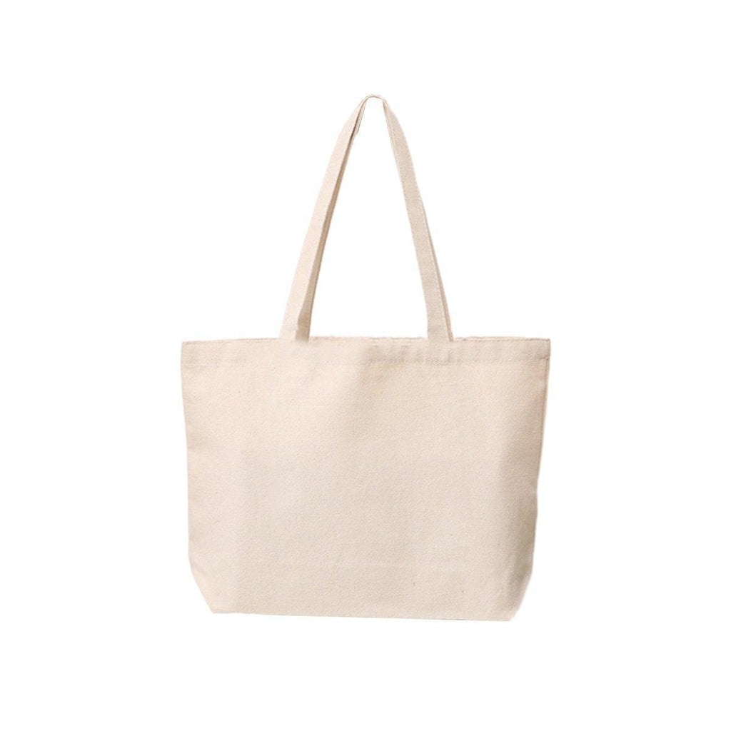 5PCS Canvas Tote Bag Cotton Blank DIY Shopping Shoulder Bags - Natural 30*20*10cm