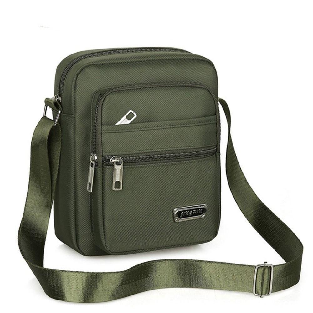 Mens Crossbody Shoulder Bag Travel Messenger Bag Casual Handbag for Boys and Men - Black-6 zippers