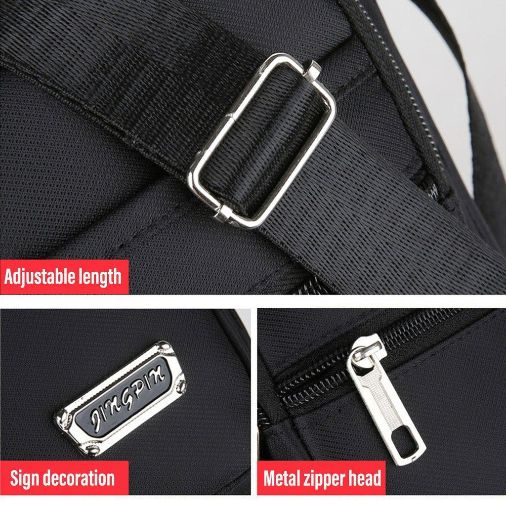 Mens Crossbody Shoulder Bag Travel Messenger Bag Casual Handbag for Boys and Men - Brown-6 zippers