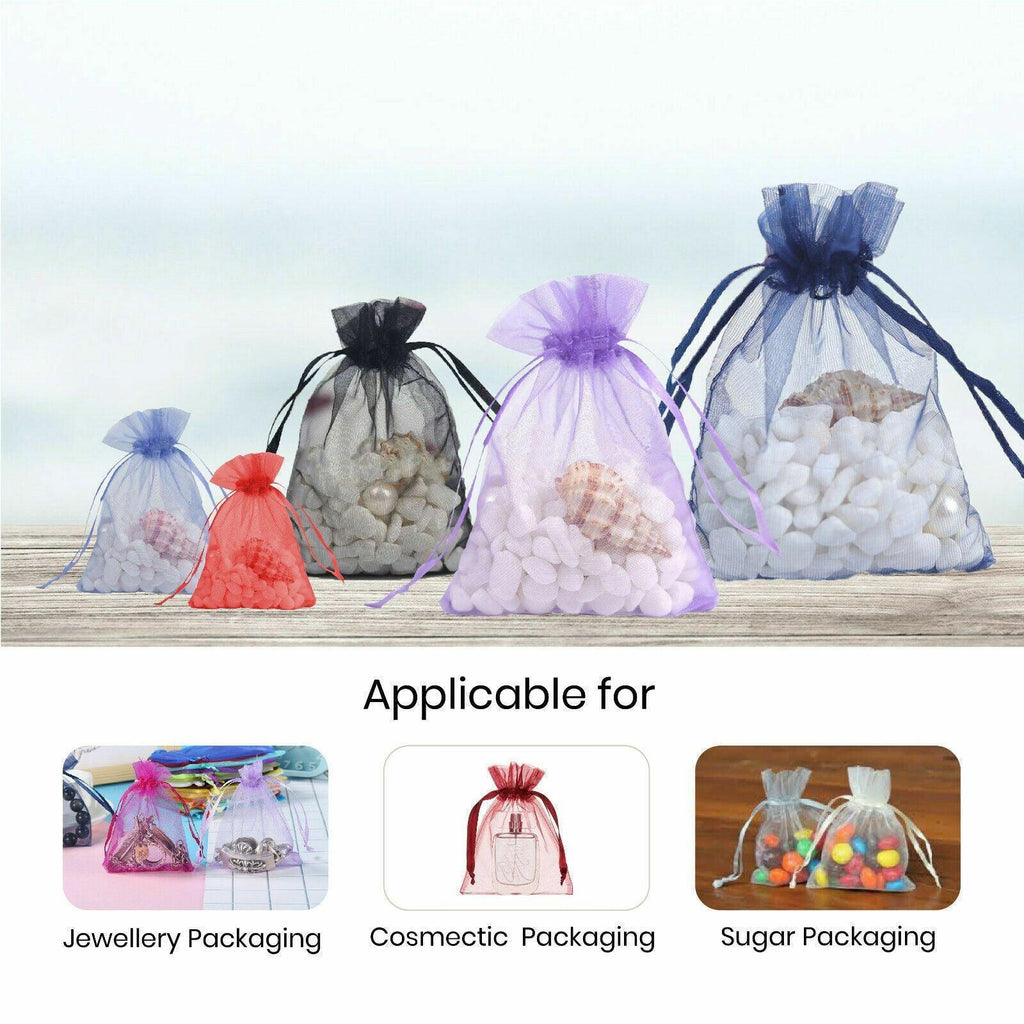 50 pcs Organza Bag Sheer Bags Jewellery Wedding Candy Packaging Sheer Bags 7*9 cm - Orange/50PCS