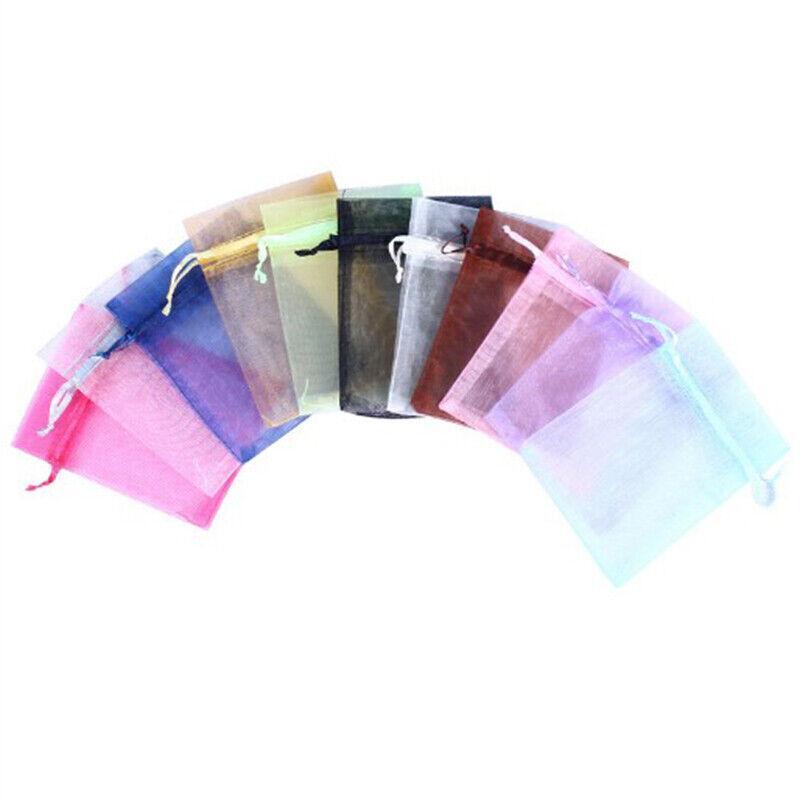 50 pcs Organza Bag Sheer Bags Jewellery Wedding Candy Packaging Sheer Bags 7*9 cm - Purple/50PCS