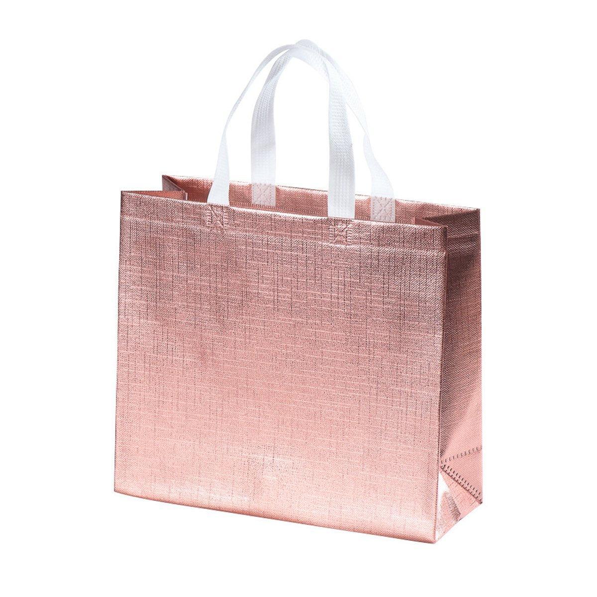 25PCS Embossed Non-Woven Tote Bag Fashion Shopping Gift Packaging Bag - Black-40*30*12cm