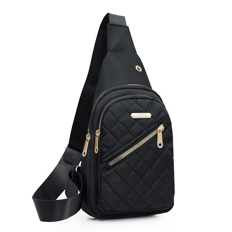 Chest Bag Crossbody Sports Bag Simple Casual Crossbody Bag for Travel Outdoor - Black