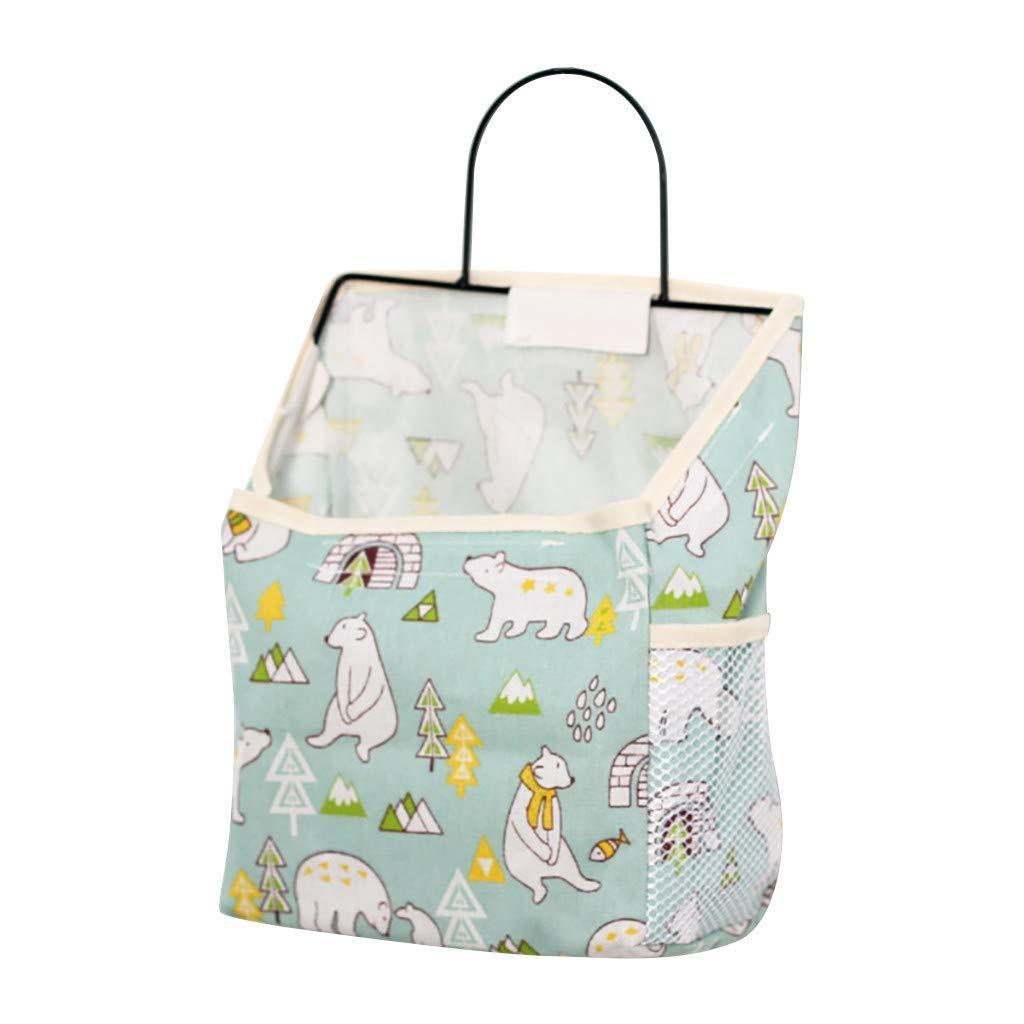 Wall Hanging Storage Bag Home Wardrobe Organiser Pouch Book Holder Phone Pocket - Black Rabbit