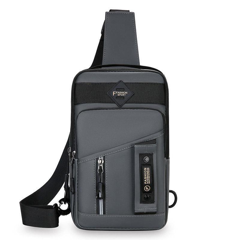 Casual Multifunctional Crossbody Bag for Men Travel Outdoor Hiking and Sports - Grey