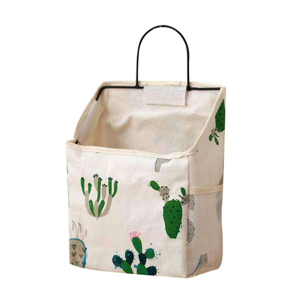 Wall Hanging Storage Bag Home Wardrobe Organiser Pouch Book Holder Phone Pocket - Grey Triangle