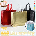 25PCS Embossed Non-Woven Tote Bag Fashion Shopping Gift Packaging Bag - Red-40*30*12cm
