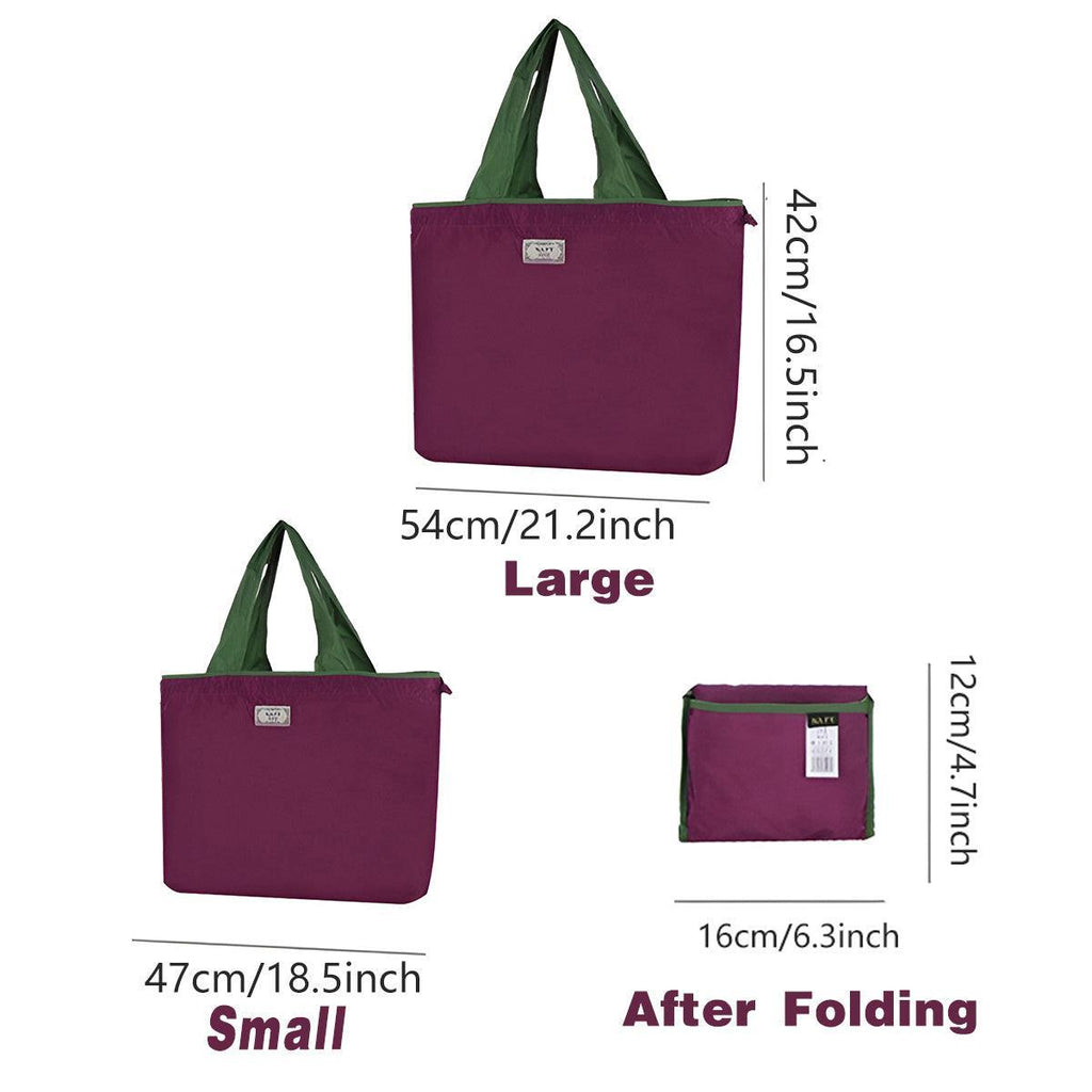 Ultra-Light Foldable Large Capacity Portable Shopping Bag with Drawstring Mouth - Royal Blue - L